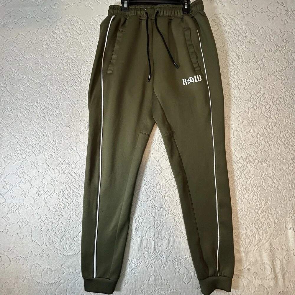 Raw Gear Sweatpants Mens S Green Bradley Martyn Performance Stretch Gym Jogger